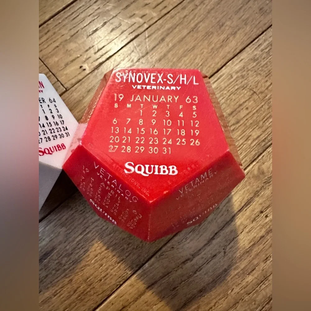 1960’s Veterinary Vintage Dodecahedron Calendar Set of 4